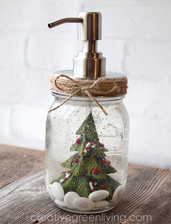 Christmas Mason Jar Soap Pump by Creative Green Living