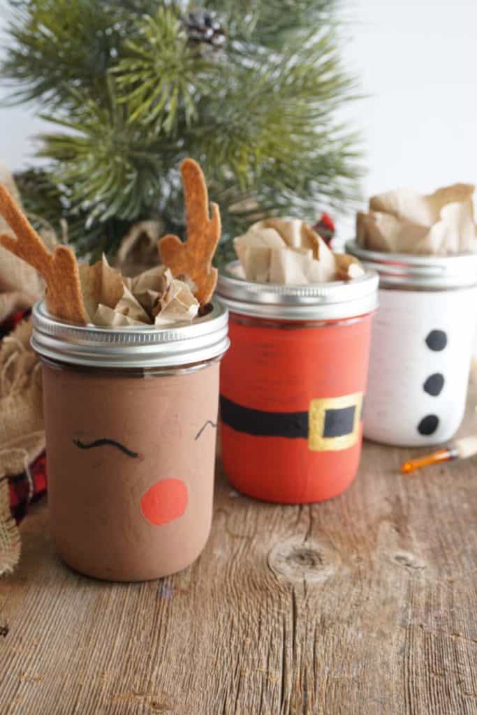 Painted Christmas Mason Jars by Happiest Camper