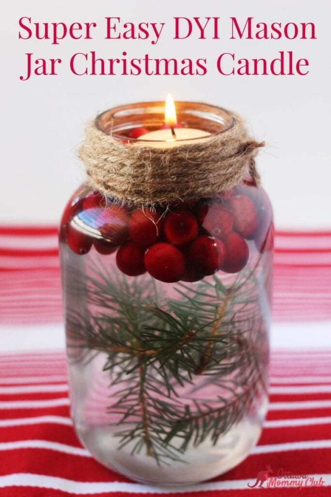 Easy Mason Jar Christmas Candles by Ottawa Mommy Club